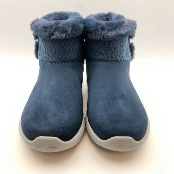 Skechers Women On-the-GO City Suede Boots Size 8.5 Navy Blue Water Repellent NIB - Picture 4 of 10